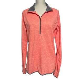 Under Armour Threadborne Fitted Heatgear Peach Running Shirt Women's Large